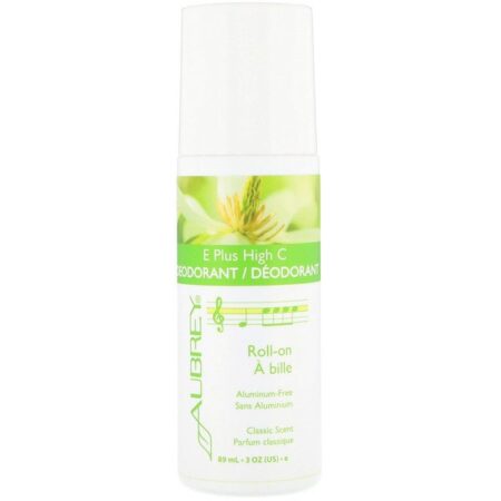 Aubrey Organics, E Plus High C, Desodorante Roll-on Natural, 89 ml