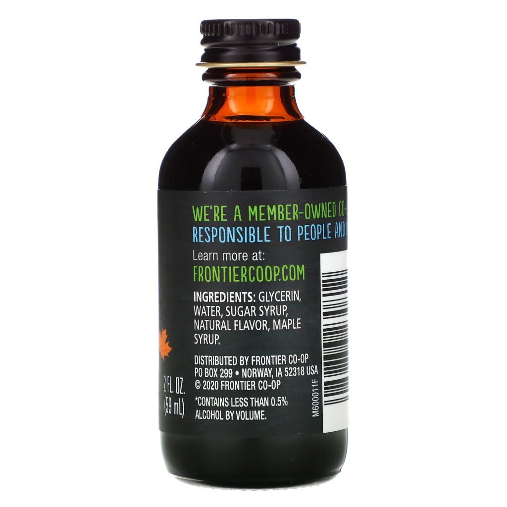 Frontier Natural Products, Maple Flavor, Non-Alcoholic, 2 fl oz (59 ml) - Imagem 2