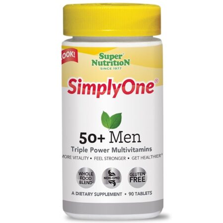 Super Nutrition, SimplyOne, Multivitamínico de Poder Triplo para Homens com 50 ou Mais, 90 Comprimidos