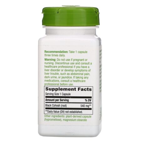 Nature's Way, Black Cohosh Root, 540 mg, 100 Vegan Capsules - Imagem 2