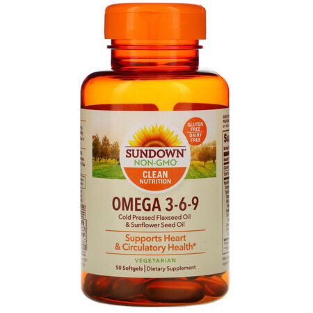 Sundown Naturals, Ômega 3-6-9, 50 Cápsulas de Gel