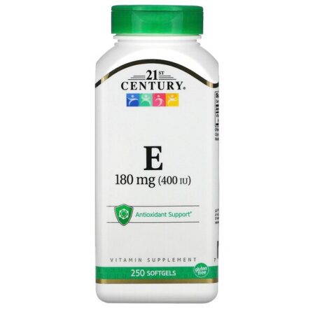 21st Century, Vitamina E, 180 mg (400 UI), 250 Cápsulas Softgel