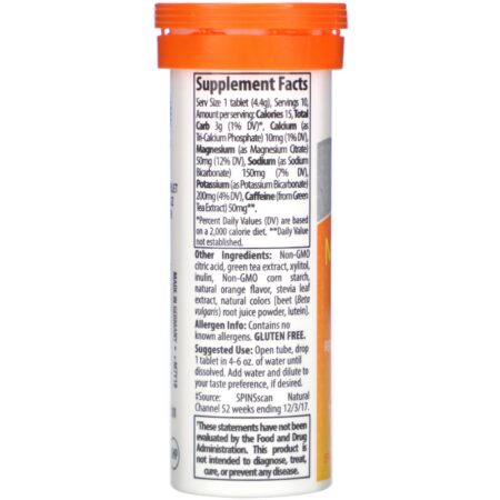 Trace Minerals Research, Max Hydrate Energy, Effervescent Tablets, Orange, 1.55 oz (44 g) - Image 2