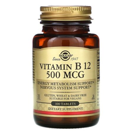 Solgar, Vitamina B12, 500 mcg, 100 Comprimidos