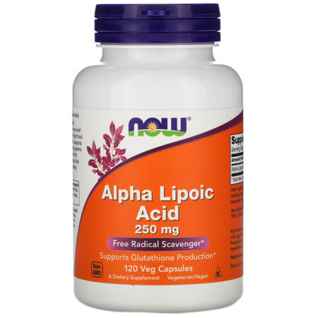 Now Foods, Ácido Alfa Lipóico, 250 mg, 120 cápsulas vegetais