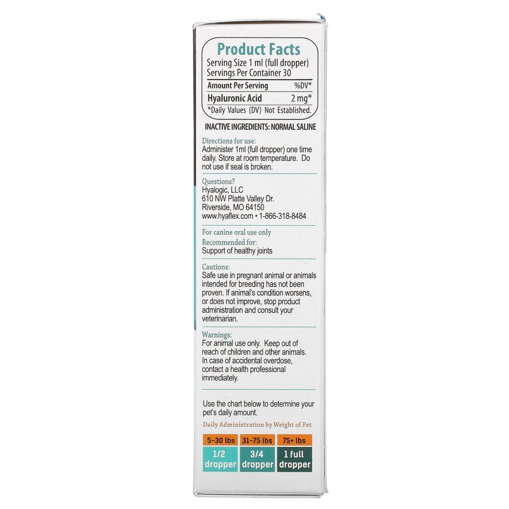 Hyalogic, Ácido Hialurônico, HyaFlex, Para Cachorros, 1 oz (30 ml) - Imagem 2