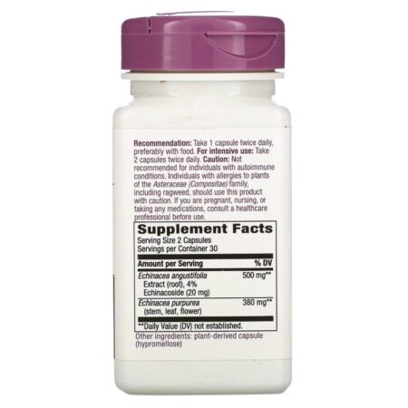 Nature's Way, Echinacea, 500 mg, 60 Vegan Capsules - Imagem 2