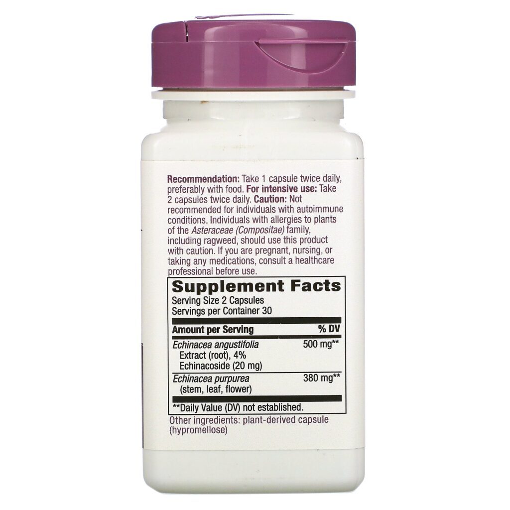 Nature's Way, Echinacea, 500 mg, 60 Vegan Capsules - Imagem 2