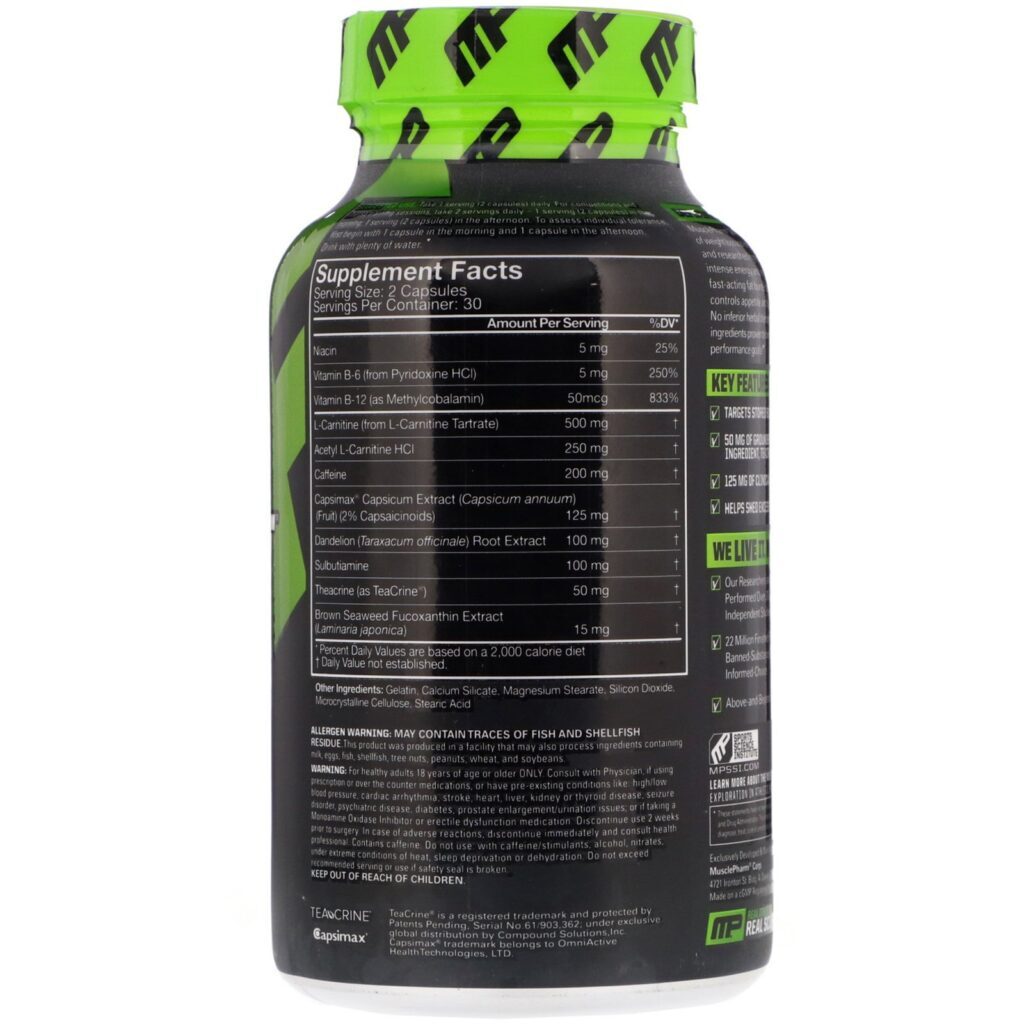MusclePharm, Shred Sport, Complexo Termogênico, 60 Cápsulas - Imagem 2