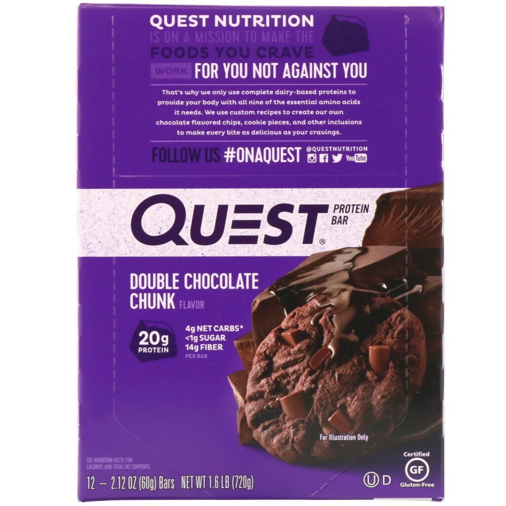 Quest Nutrition, Barra de Proteínas, Pedaço de Chocolate Duplo, 12 Barras, 60 g (2,12 oz) Cada - Imagem 2