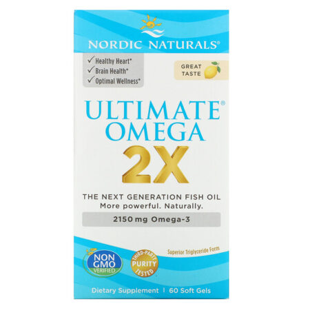 Nordic Naturals, Ultimate Omega 2X, Limão, 60 Cápsulas Gelatinosas