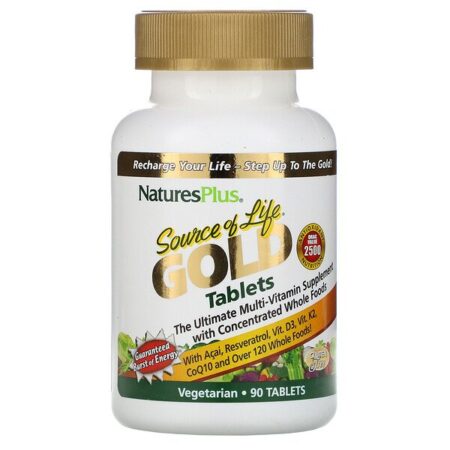 Nature's Plus, Fonte da Vida Ouro, O Suplemento Máximo de Multivitaminas, 90 Comprimidos