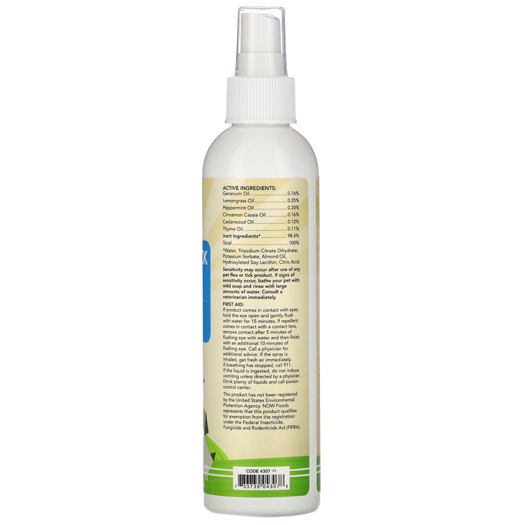 Now Foods, Pets, Flea & Tick Spray for Dogs, 8 fl oz (237 ml) - Imagem 2