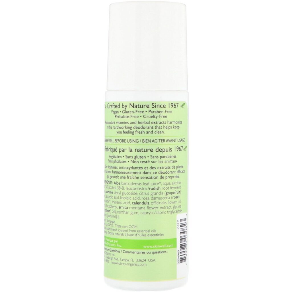 Aubrey Organics, E Plus High C, Desodorante Roll-on Natural, 89 ml - Imagem 2