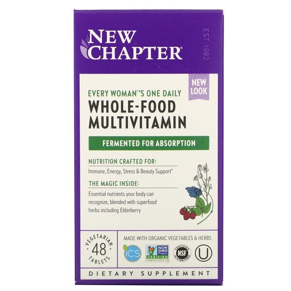 New Chapter, Multivitamínico Diário Every Woman, 48 Comprimidos Vegetais