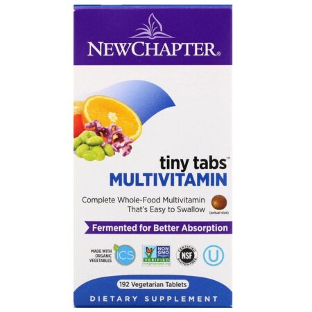 New Chapter, Multivitamin Tiny Tabs, Complete Whole-Food Multivitamin, 192 Comprimidos Vegetais