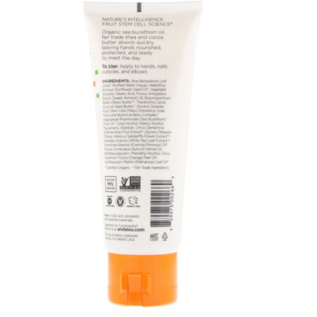 Andalou Naturals, Um Caminho de Luz, Creme para as Mãos de Manteiga de Karité + Água de Coco, Clementina, 3,4 fl oz (100 ml) - Image 2