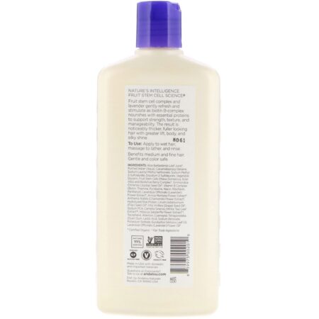 Andalou Naturals, Shampoo, Full Volume, For Lift, Body, and Shine, Lavender & Biotin, 11.5 fl oz (340 ml) - Image 2