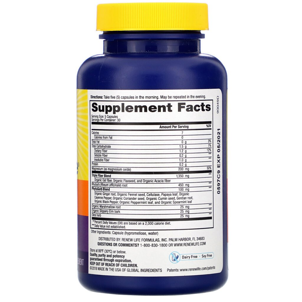 Renew Life, Bowel Cleanse Colon Support, 150 Vegetarian Capsules - Imagem 2