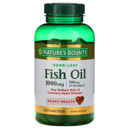 Nature's Bounty, Óleo de peixe sem cheiro, 1.000 mg, 220 Softgels revestidos