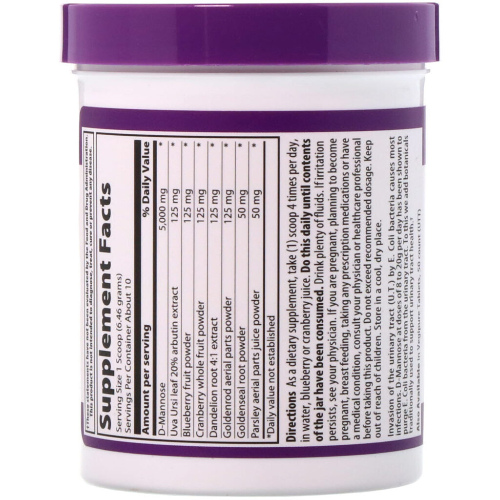 Vibrant Health, U.T. Vibrance, D-Manose 5.000 mg, Versão 1.1, 64,55 g (2,28 oz) - Imagem 2