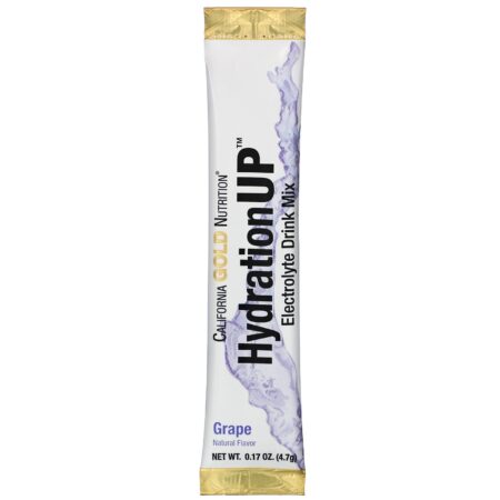 California Gold Nutrition, HydrationUP, Mistura de Bebida com Eletrólitos, Uva, 20 Envelopes, 4,7 g (0,17 oz) Cada - Image 3