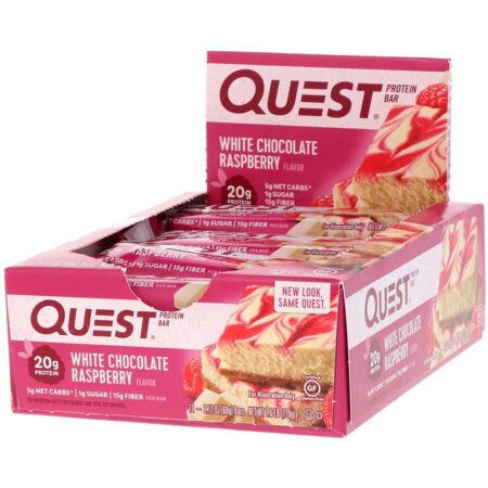 Quest Nutrition, Barra de Proteínas, Framboesa e Chocolate Branco, 12 Barras, 60 g (2,12 oz) Cada