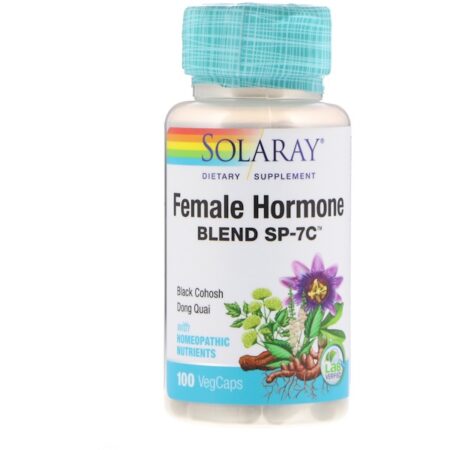 Solaray, Composto de Hormônios Femininos SP-7C, 100 Cápsulas Vegetais