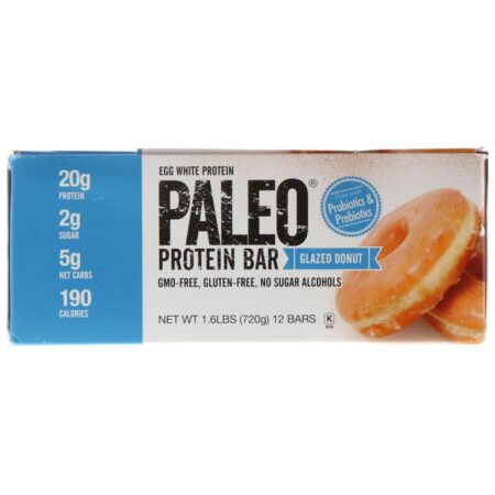 Julian Bakery, PALEO Protein Bar, Glazed Donut, 12 Bars, 2.12 oz (60 g) Each - Image 2