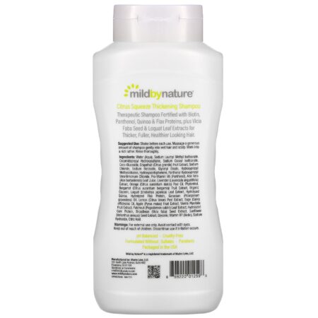 Mild By Nature, Shampoo Espessante com Complexo B + Biotina da Madre Labs, Sem Sulfatos, Toque Cítrico, 473 ml (16 fl oz) - Image 2