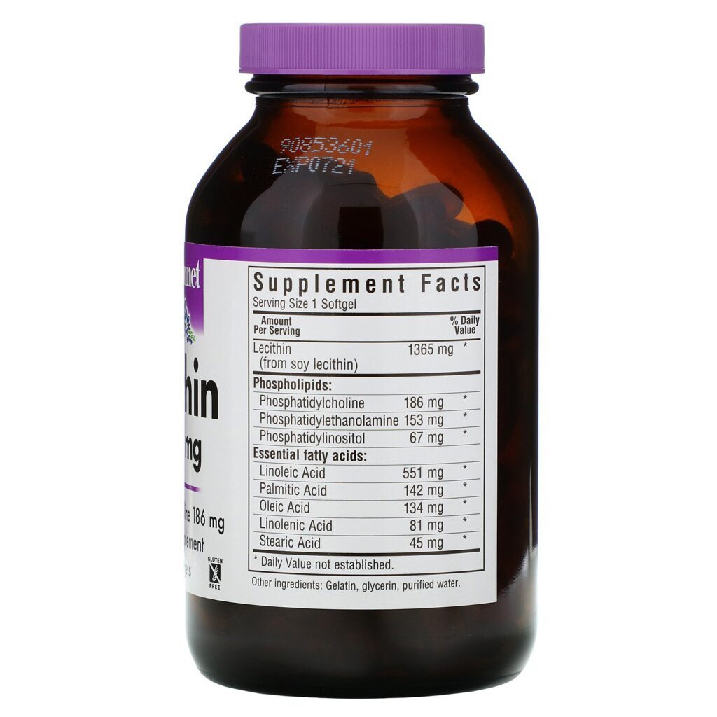 Bluebonnet Nutrition, Lecitina Natural, 1365 mg, 180 Cápsulas Softgel - Imagem 2