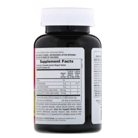 Nature's Plus, Source of Life, Animal Parade, Suporte para Orelha Mastigável para Crianças, Sabor Natural de Cereja, 90 comprimidos em forma de animal - Imagem 2