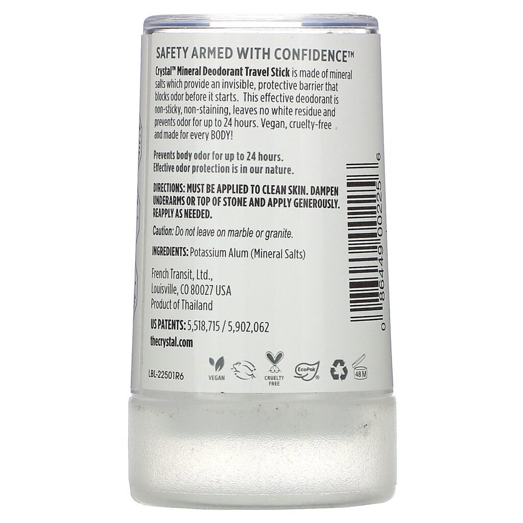 Crystal Body Deodorant, Desodorante Mineral em Bastão, Sem Perfume, 40 g (1,5 oz) - Imagem 2