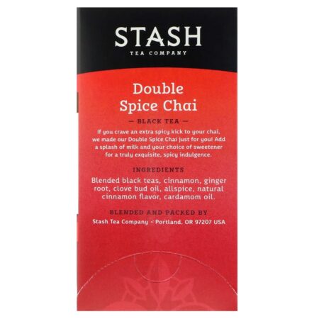 Stash Tea, Black Tea, Double Spice Chai, 18 Tea Bags, 1.1 oz (33 g) - Image 2