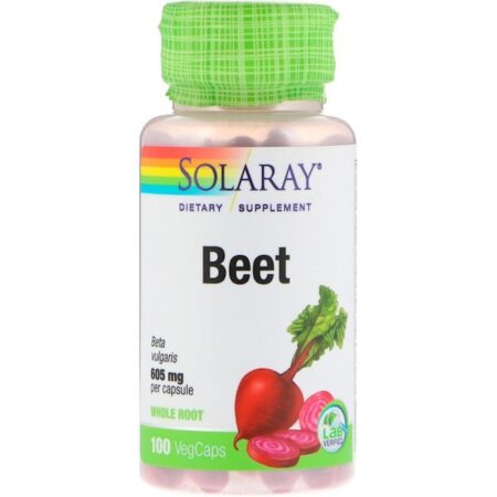 Solaray, Beterraba, 605 mg, 100 Cápsulas Vegetais