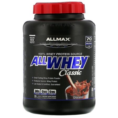 ALLMAX Nutrition, AllWhey Classic, 100% Proteína de soro de leite, Chocolate, 5 lbs (2,27 kg)