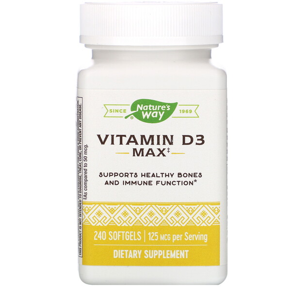 Nature's Way, Vitamin D3, 125 mcg, 240 Softgels