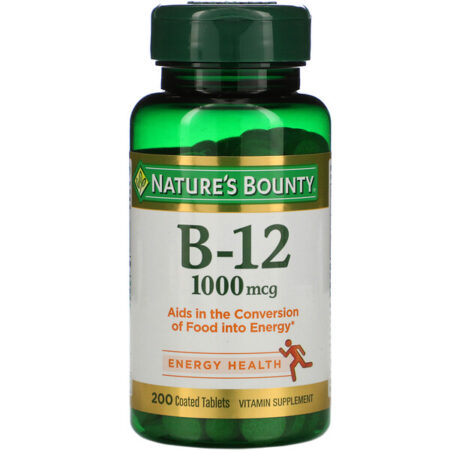 Nature's Bounty, B-12, 1.000 mcg, 200 Comprimidos Revestidos