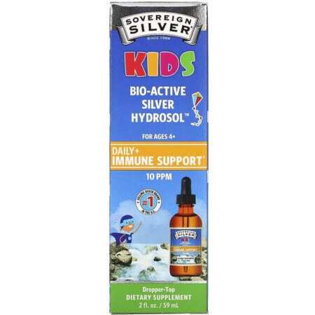 Sovereign Silver, Bio-Active Silver Hydrosol, For Kids, Daily Immune Support, 10PPM, 2 fl oz (59 ml)