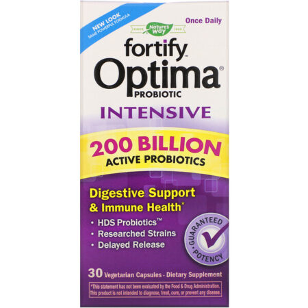 Nature's Way, Fortify Optima Probiotic, Intensive, 200 Billion, 30 Vegetarian Capsules