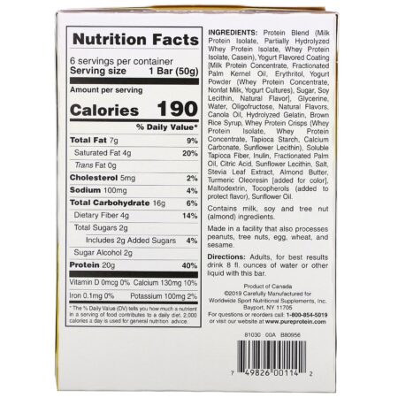 Pure Protein, Lemon Cake Bar, 6 Bars, 1.76 oz (50 g) Each - Image 2