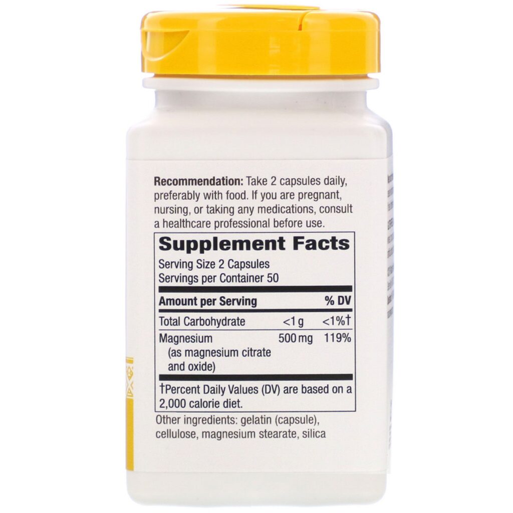 Nature's Way, Complexo de Magnésio, 500 mg, 100 Cápsulas - Imagem 2