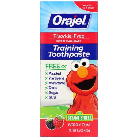 Orajel, Elmo Training Toothpaste, Fluoride-Free, 3 Months to 4 Years, Berry Fun, 1.5 oz (42.5 g) - Image 2