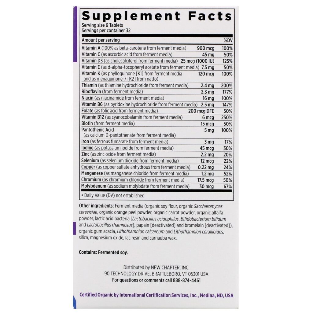 New Chapter, Multivitamin Tiny Tabs, Complete Whole-Food Multivitamin, 192 Comprimidos Vegetais - Imagem 2
