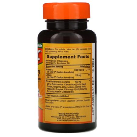 American Health, Ésteres C, 500 mg, 60 cápsulas - Image 2