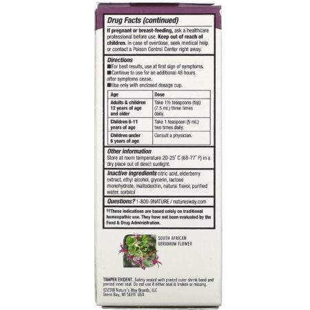 Nature's Way, Umcka, Cold+Flu, Elderberry Soothing Syrup, Berry Flavored, 4 fl oz (120 ml) - Image 3