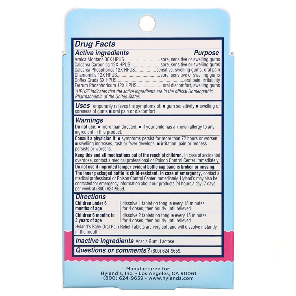 Hyland's, Baby, Oral Pain Relief Daytime, 125 Quick-Dissolving Tablets - Imagem 2