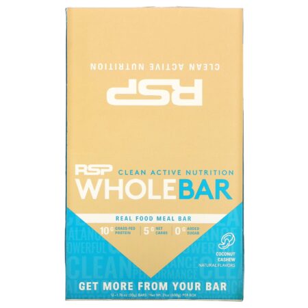 RSP Nutrition, Whole Bar, Coconut Cashew, 12 Bars, 1.76 oz (50 g) Each - Image 2