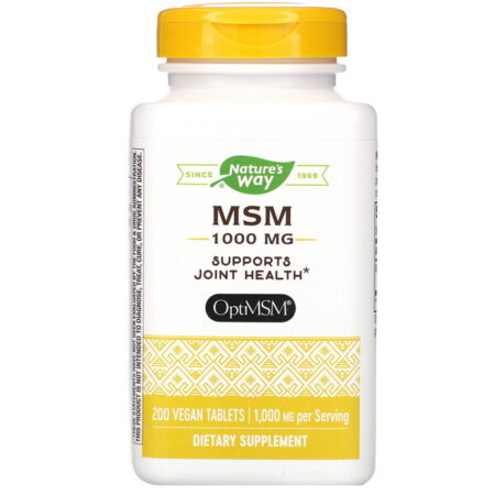 Nature's Way, MSM, Pure OptiMSM, 1.000 mg, 200 Comprimidos