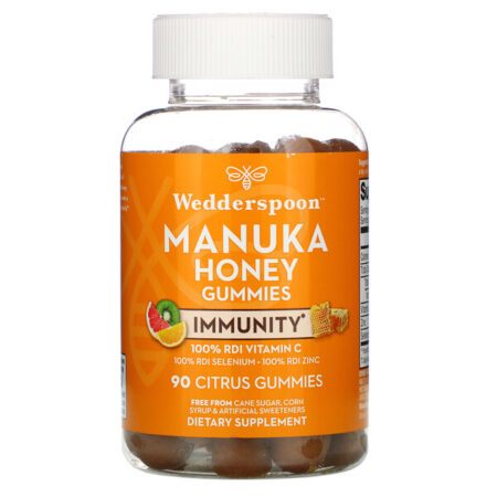 Wedderspoon, Manuka Honey, Immunity Gummies, Citrus, 90 Gummies